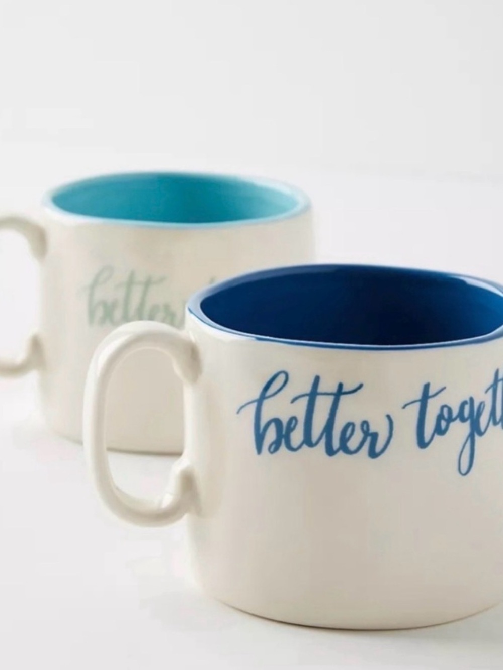 Anthropologie NIB Better Together Tandem Bicycle Set of Two Mugs - Picture 4 of 7
